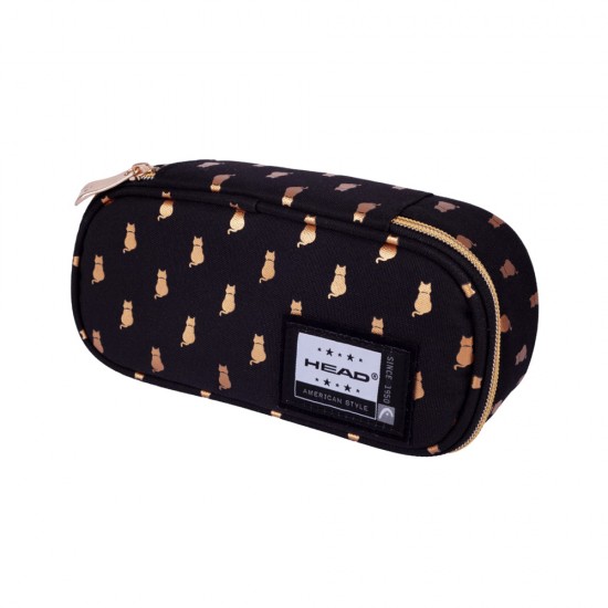 Penar scolar Astra Head, 1 compartiment, design Golden Kitty