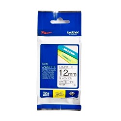 Banda Brother TZE231, 12 mm, negru/alb Banda Brother TZE231, 12 mm, negru/alb