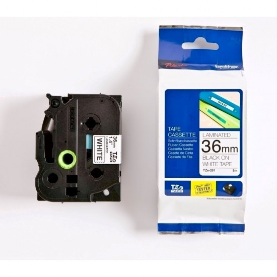Banda Brother TZE261, 36mm, negru/alb