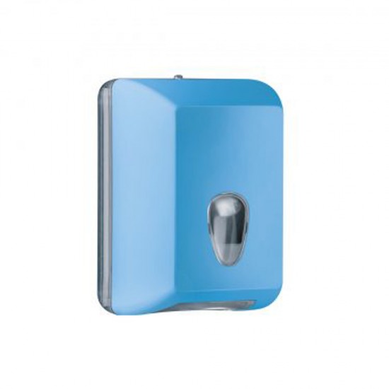 Dispenser plastic Racon hartie igienica pliata, culoare bleu