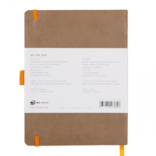 Meeting Book A5+ Rhodiarama, 80 file, taupe