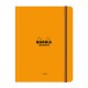 Caiet cu elastic A5+ Rhodia Unlimited, 60 file, dictando, portocaliu