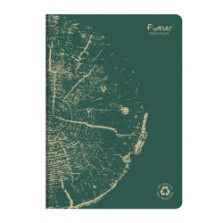 Caiet capsat A4 Forever Clairefontaine, 48 file, dictando hartie reciclata, verde pin