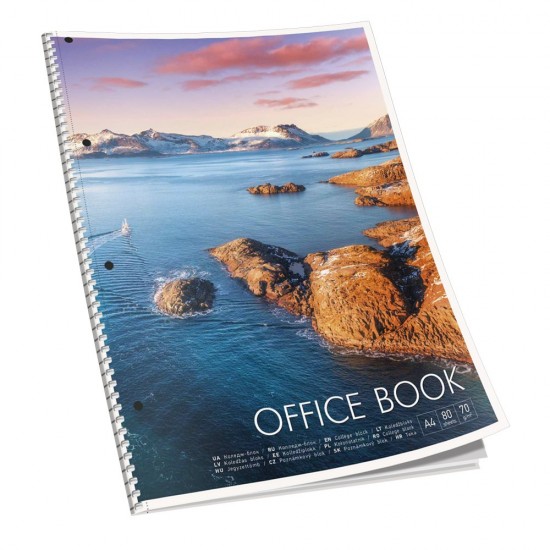 Caiet studentesc A4+, 80 file, 70 g, matematica, coperta design peisaje