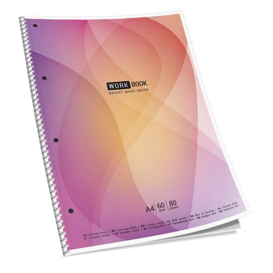 Caiet studentesc A4, 80 file, 60 g, matematica, coperta pastel