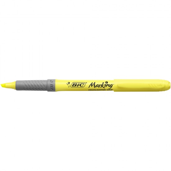 Textmarker BIC, Highlighter Grip, varf tesit 1-4 mm, galben