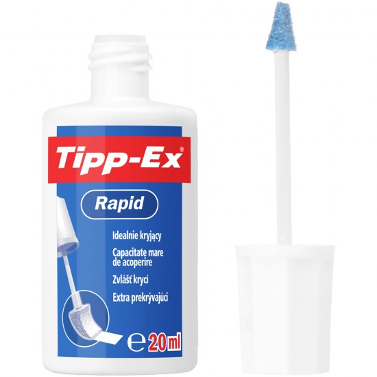 Fluid corector Tipp-Ex Rapid, pe baza de solvent cu bure, 20ml