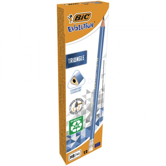 Creion grafit Bic Evolution, corp triunghiular cu radiera