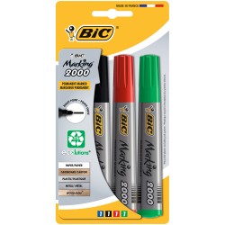 Marker permanent Bic 2000, varf 2-5mm, 4 culori, blister Marker permanent Bic 2000, varf 2-5mm, 4 culori, blister