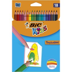 Creioane colorate Bic Tropicolors, 18 culori/set