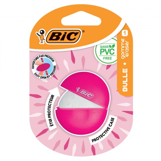 Radiera Bic Bulle, diverse culori, blister