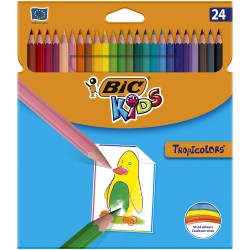 Creioane colorate Bic Tropicolors, 24 culori/set