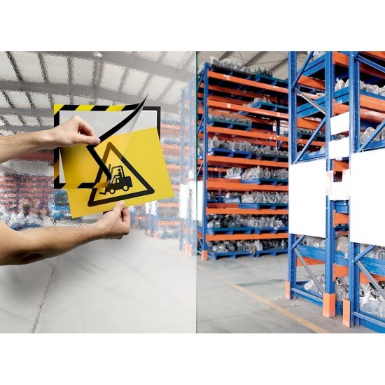 Display magnetic Durable Duraframe Security, A4, negru/galben, 2 bucati/set