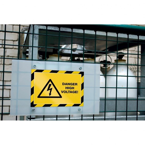 Display magnetic Durable Duraframe Security, A4, negru/galben, 2 bucati/set