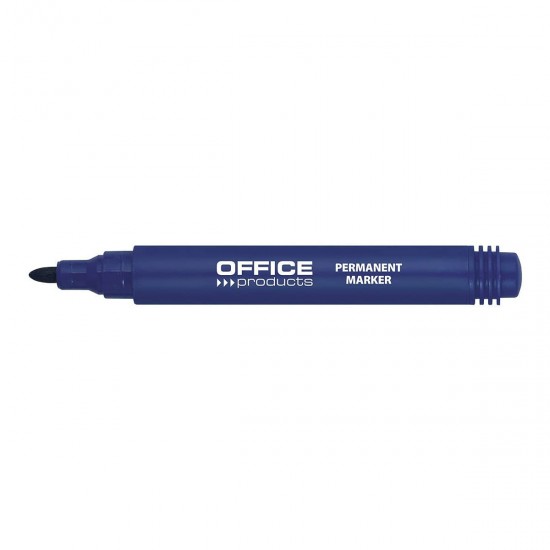 Marker permanent, Office Products, varf rotund, 1-3 mm, albastru