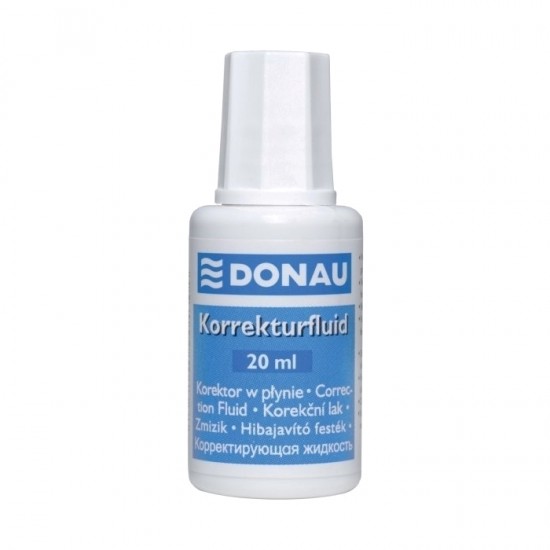Fluid corector Donau, 20 ml, pe baza de solvent, aplicator cu pensula