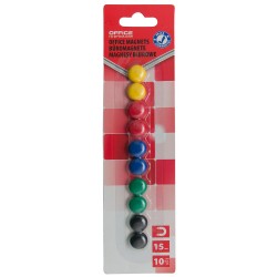 Magneti pentru table Office Products, 15 mm, 10 bucati/set, culori asortate Magneti pentru table Office Products, 15 mm, 10 bucati/set, culori asortate