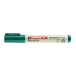 Marker permanent Edding 21 Ecoline, corp plastic, varf rotund 1.5-3 mm, verde Marker permanent Edding 21 Ecoline, corp plastic, varf rotund 1.5-3 mm, verde