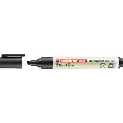 Marker Edding 22 Ecoline, permanent, corp plastic, varf tesit, 1-5 mm, negru Marker Edding 22 Ecoline, permanent, corp plastic, varf tesit, 1-5 mm, negru