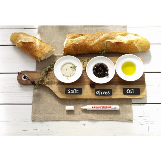 Marker pentru sticla Edding 4095, varf 2-3 mm, alb