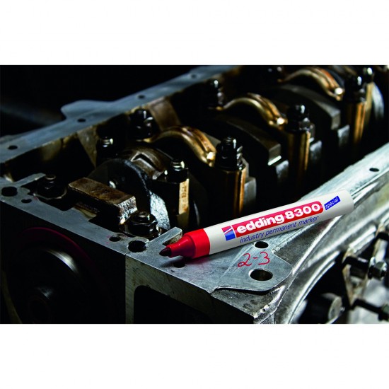 Marker permanent Edding 8300 Industrial, corp metalic, varf rotund, 1.5-3 mm, albastru