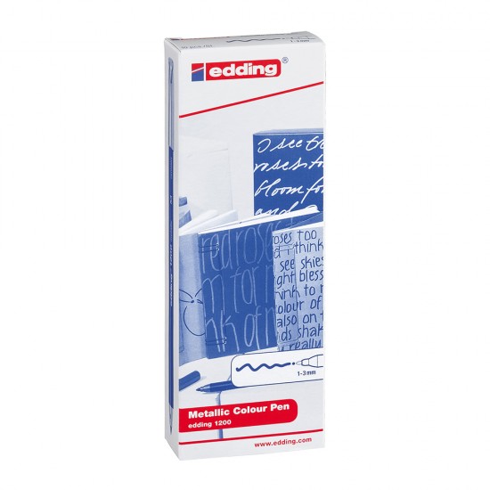 Marker, Edding 1200, tip carioca, grosime varf 1-3 mm, verde metalic