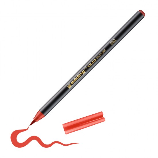 Marker Edding 1340, varf tip pensula, rosu