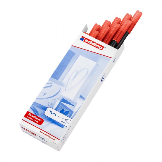 Marker Edding 1340, varf tip pensula, rosu