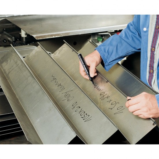 Marker permanent Edding 2000C, corp metalic, varf rotund, 1.5-3 mm, rosu