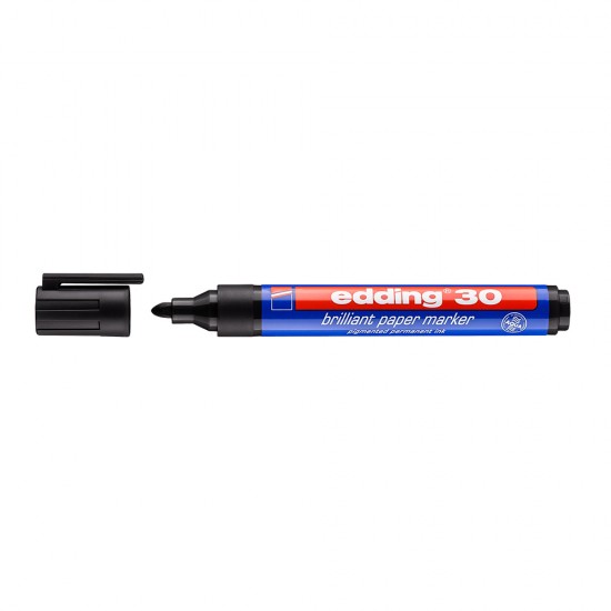 Marker permanent Edding 30, varf rotund 1.5-3 mm, negru