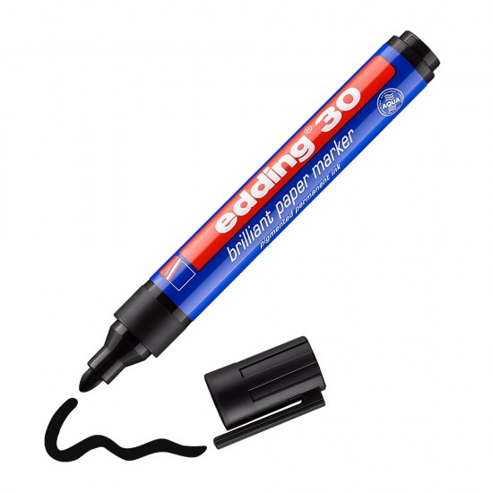 Marker permanent Edding 30, varf rotund 1.5-3 mm, negru