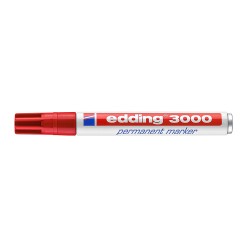 Marker permanent Edding 3000, varf 1.5-3 mm, rosu Marker permanent Edding 3000, varf 1.5-3 mm, rosu