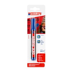 Marker permanent Edding 330, varf retezat 1-5 mm, albastru, blister Marker permanent Edding 330, varf retezat 1-5 mm, albastru, blister