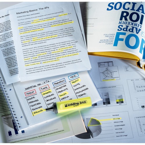 Textmarker Edding 345, varf 2-5 mm, verde