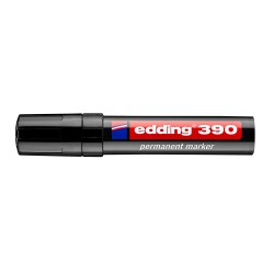 Marker permanent Edding 390, corp plastic, varf retezat 4-12 mm, negru Marker permanent Edding 390, corp plastic, varf retezat 4-12 mm, negru