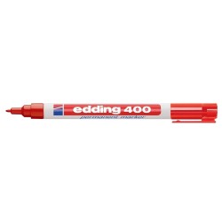 Marker permanent Edding 400, corp plastic, varf rotund, 1 mm, rosu Marker permanent Edding 400, corp plastic, varf rotund, 1 mm, rosu