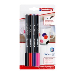 Marker Edding 4200, varf tip pensula, 4 culori asortate, blister Marker Edding 4200, varf tip pensula, 4 culori asortate, blister