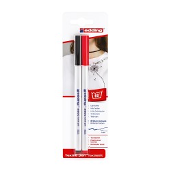 Marker Edding 4600, pentru textile, varf rotund 1 mm, negru/rosu, blister Marker Edding 4600, pentru textile, varf rotund 1 mm, negru/rosu, blister