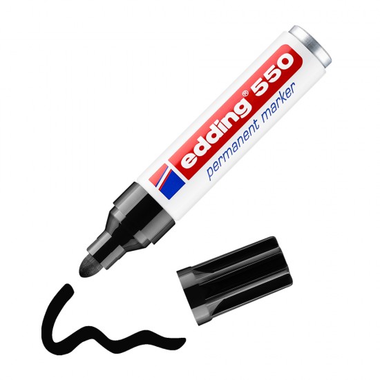 Marker permanent Edding 550, varf 3-4 mm, negru