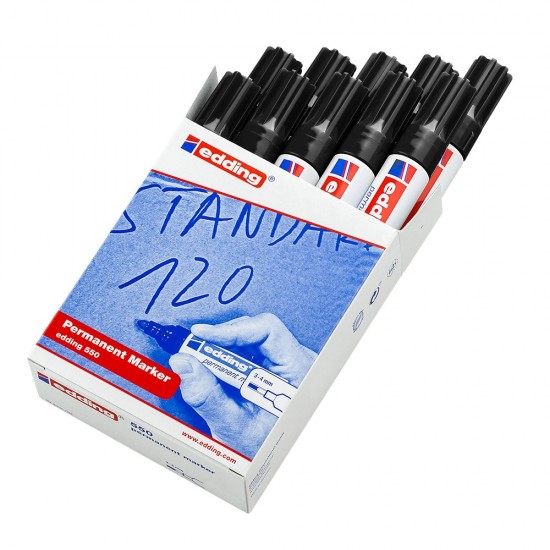 Marker permanent Edding 550, varf 3-4 mm, negru