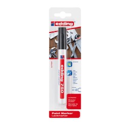 Marker Edding 750, cu vopsea, corp metalic, varf 2-4 mm, negru, blister