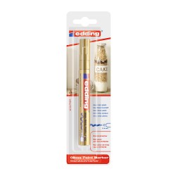 Marker Edding 750 cu vopsea, corp metalic, varf 2-4 mm, auriu, blister