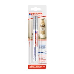Marker Edding 750 cu vopsea, corp metalic, varf 2-4 mm, argintiu, blister