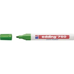 Marker permanent Edding 750, cu vopsea, corp metalic, varf rotund, 2-2-4 mm, verde