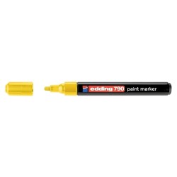 Marker permanent Edding 790, cu vopsea, corp plastic, varf rotund, 2-3 mm, galben