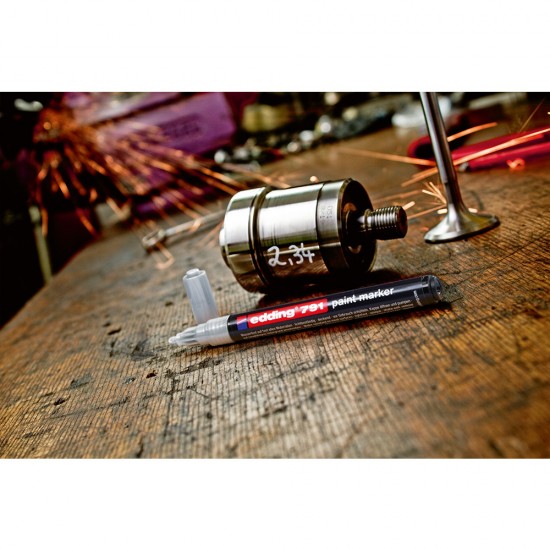 Marker permanent Edding 791, cu vopsea, corp plastic, varf rotund , 1-2 mm, auriu