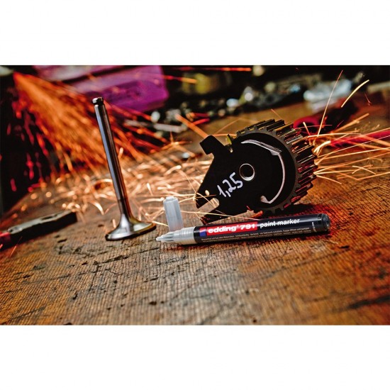Marker permanent Edding 791, cu vopsea, corp plastic, varf rotund , 1-2 mm, auriu