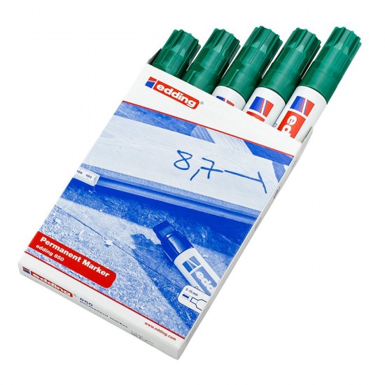Marker permanent Edding 850, corp metalic, varf 5-15 mm, verde