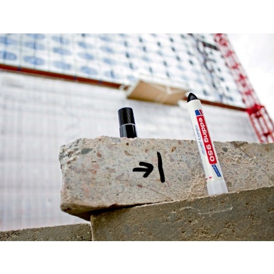 Marker permanent Edding 950 Industrial, corp plastic, varf rotund, 10mm, negru