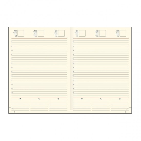 Agenda Adria, nedatata, A5, hartie ivory, coperta albastru